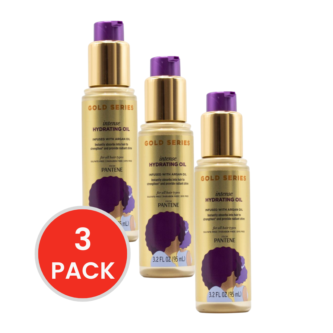 Pantene Gold Series Intense Hydrating Oil Argan Infused 95mL (3 Pack)