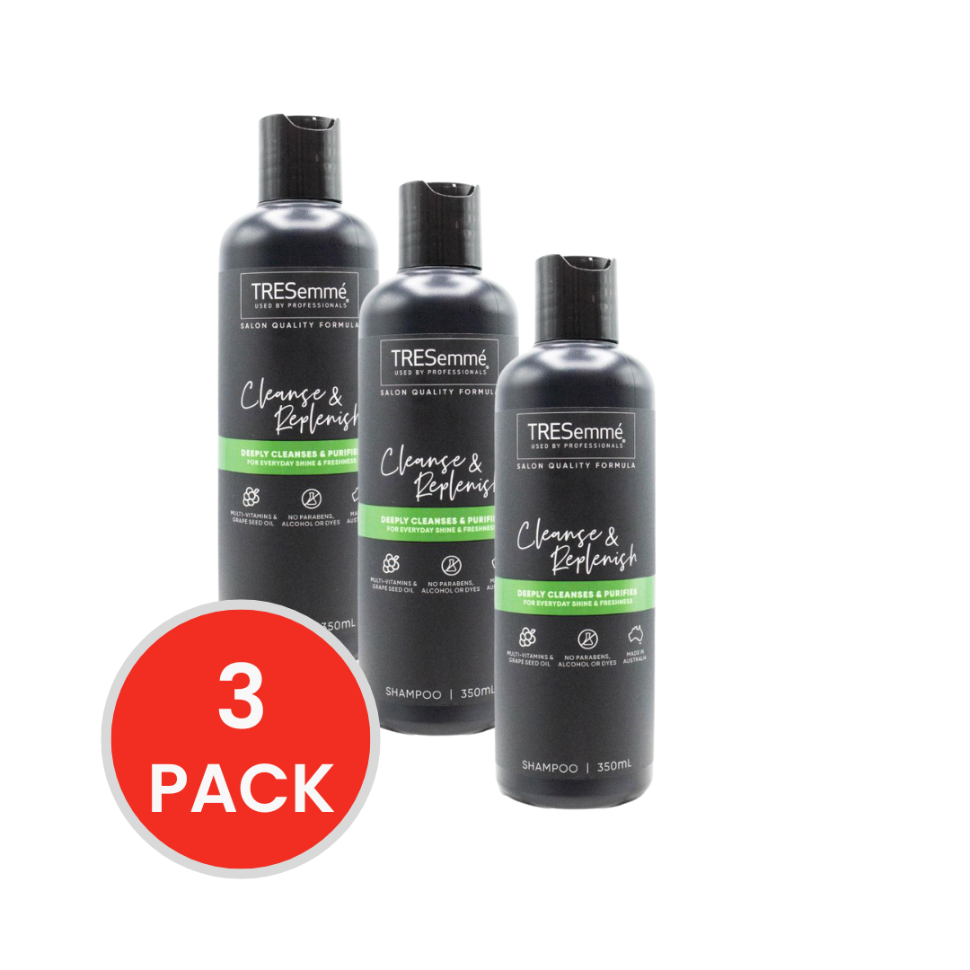 TRESEMME 350mL SHAMPOO CLEANSE AND REPLENISH MULTI VITAMINS AND GRAPE SEED OIL (3x Pack)