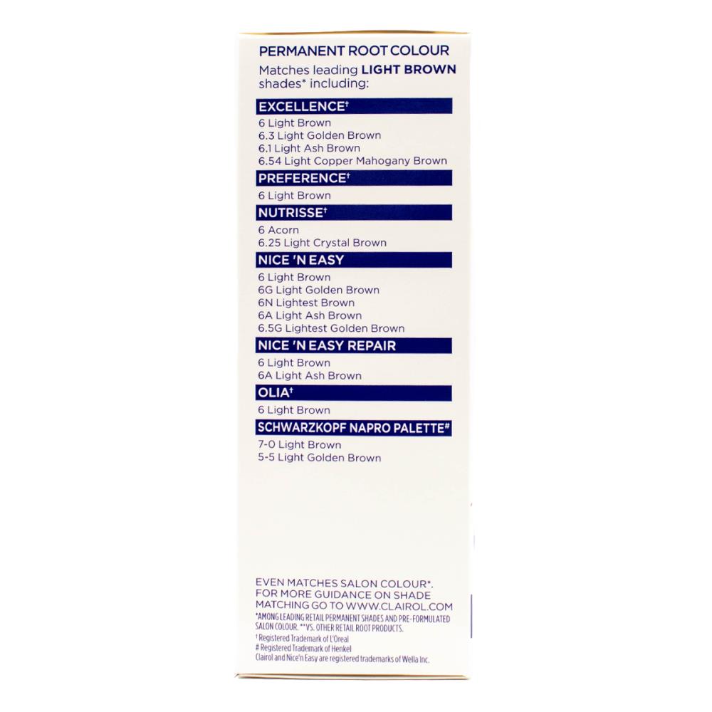 Clairol Root Touch Up Permanent 6 Light Brown (4x Pack)