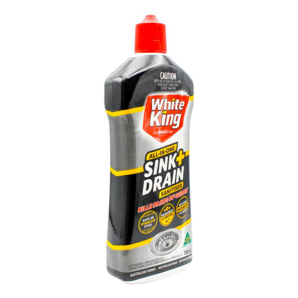WHITE KING SINK + DRAIN SANITISER 750ml (6x Pack)