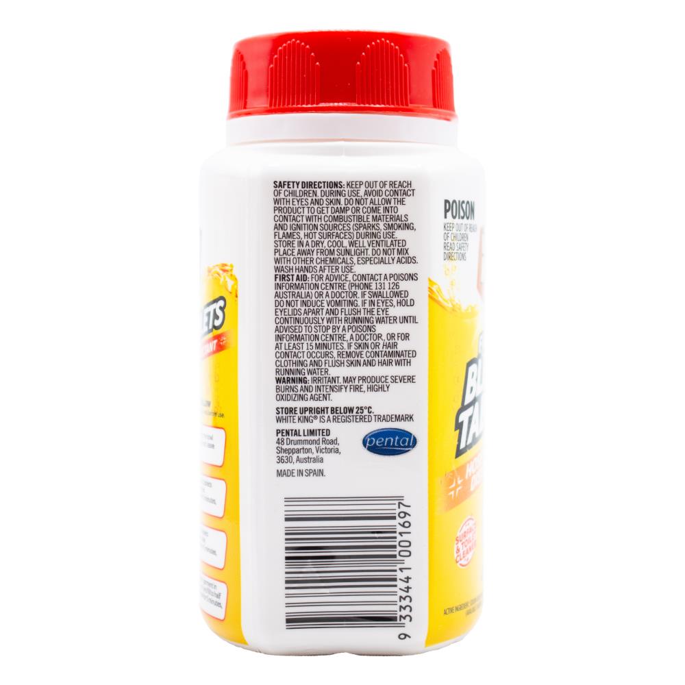 White King Fizzing Bleach Tablets Lemon 6 x 40Pk (240 Tablets)