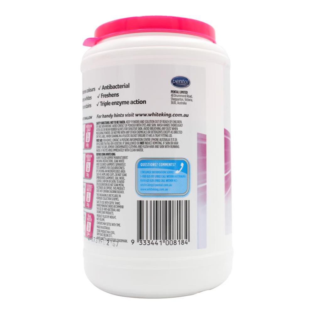 White King 1kg Fabric Stain Remover Oxy Powder Regular Safe On Colours (6x Pack)