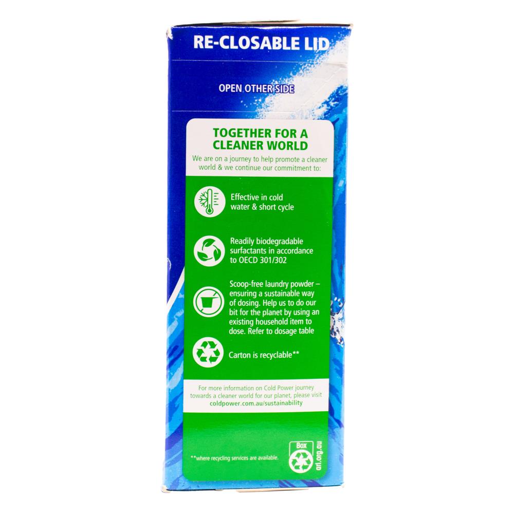 COLD POWER 2kg LAUNDRY POWDER ADVANCED CLEAN EFFECTIVE STAIN REMOVER (6x Pack)