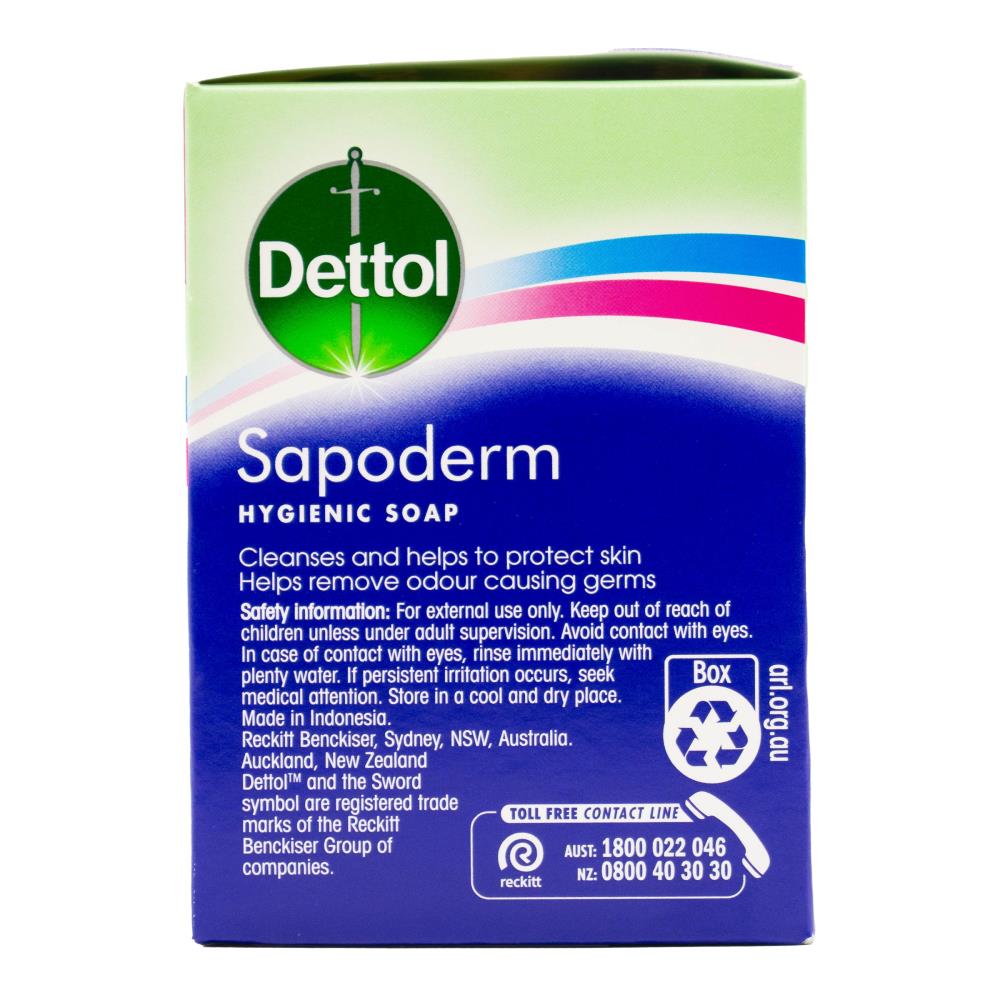 Dettol 375g Hygienic Soap Sapoderm 6 x 3Pk (18 Pack)