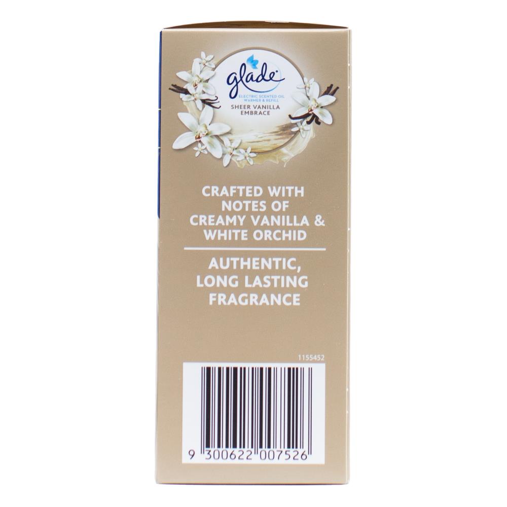 Glade Electric Warmer X1 Refill X 20ml Sheer Vanilla Embrace (4x Pack)