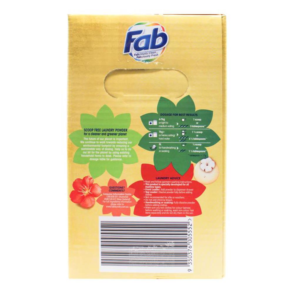 Fab 7kg Laundry Powder Essentials Cotton Seeds Oil & Red Cherry Blossom Front & Top Loader (1x Pack)