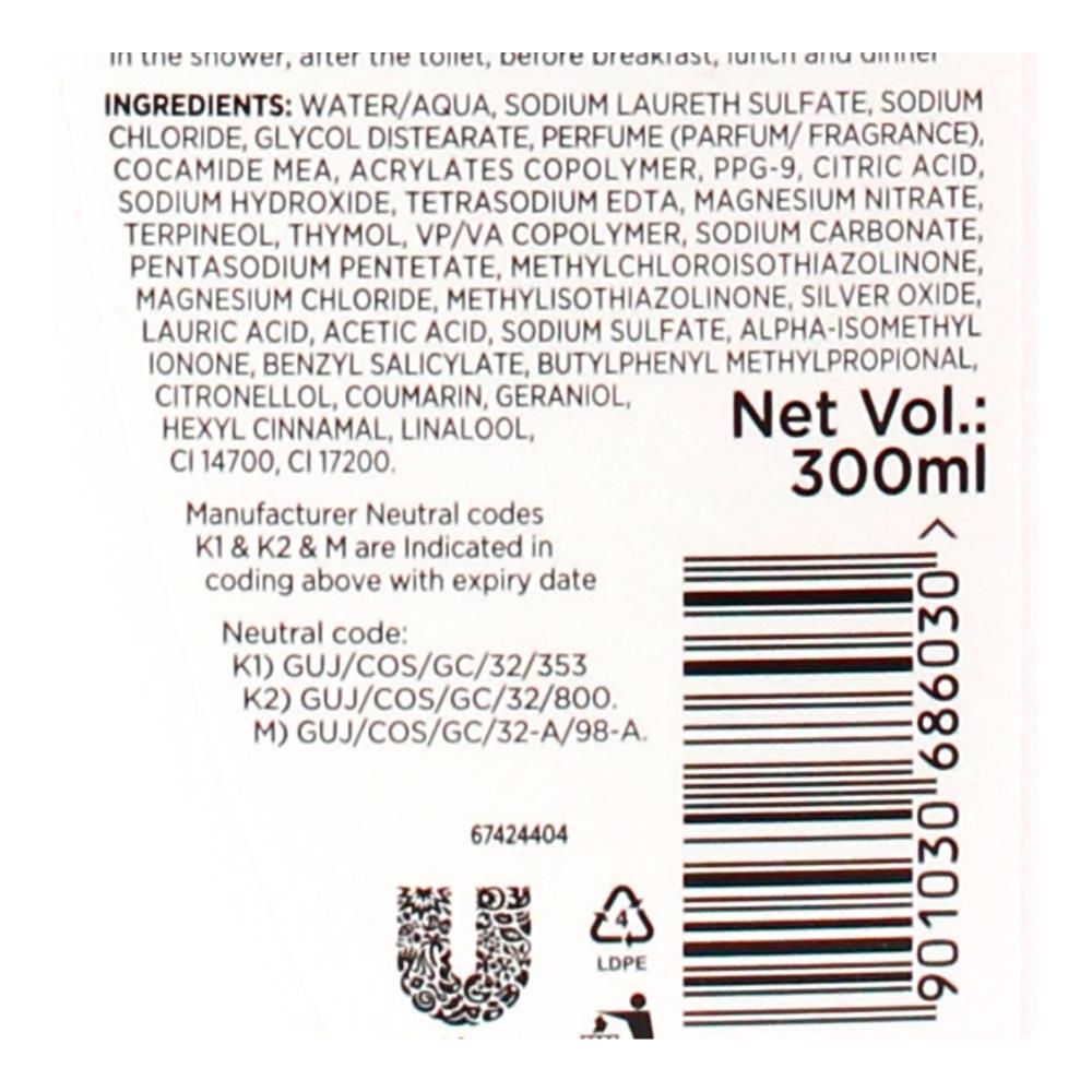 Lifebuoy Antibacterial Body Wash Total 10 300ml (24x Pack)