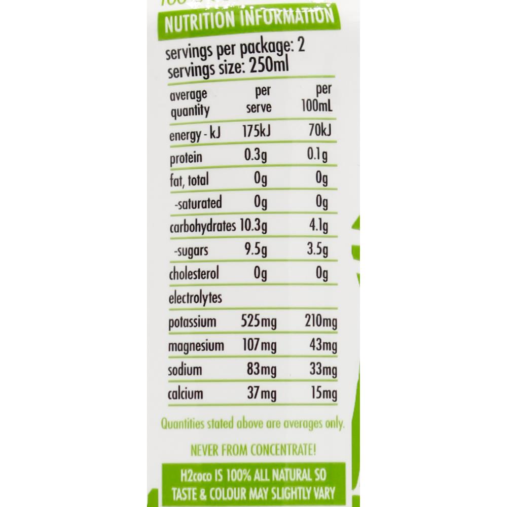 H2 Coco Pure Coconut Water 500ml Can (12x Pack)