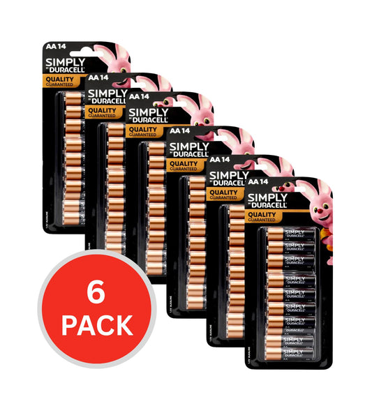 Duracell AA Simply Batteries 6 x 14Pk (Value Pack 84)