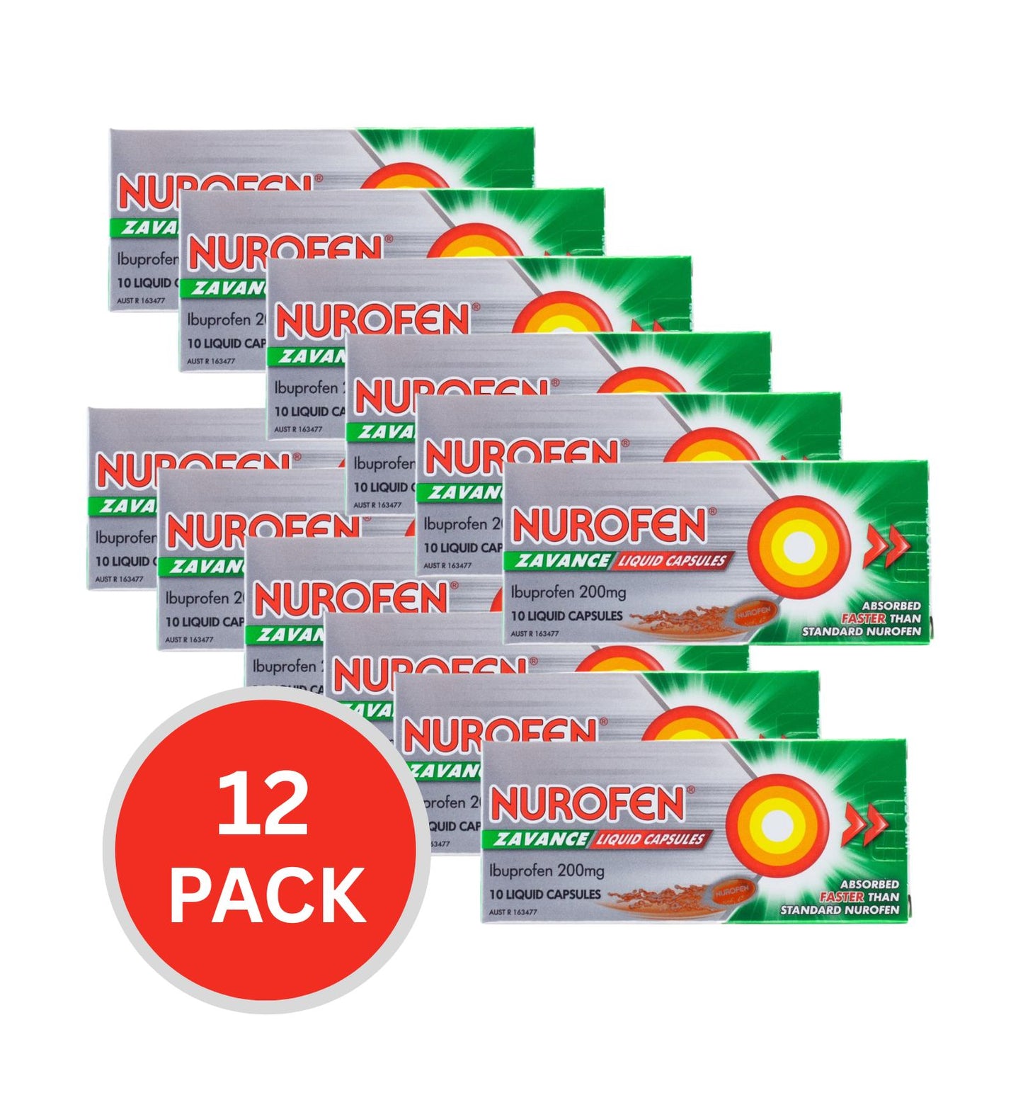 Nurofen Zavance Capsules Targeted Relief From Pain Pk10 X 200mg (12x Pack)