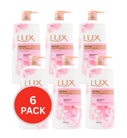 Lux Body Wash Glowing Soft Rose 900ml (6 Pack)