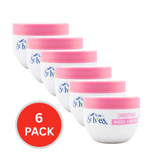 St Ives Body Cream Smoothing Rose Water & Argan Oil 300ml (6 Pack)