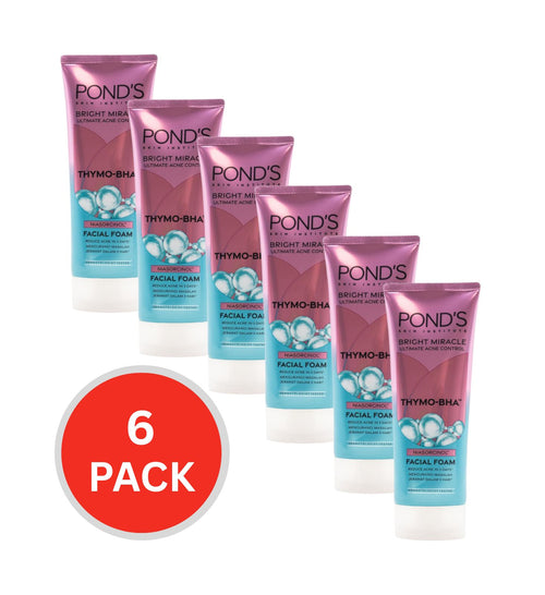 Ponds Facial Foam Bright Miracle Ultimate Acne Control 100g (6 Pack)