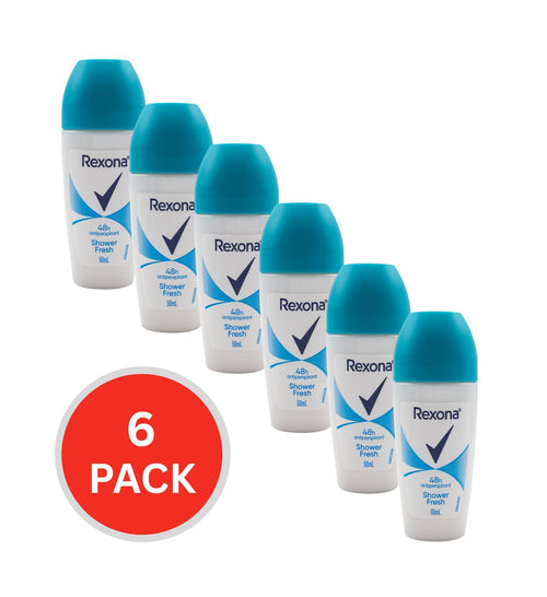 Rexona Roll On Deodorant Shower Fresh 50ml (6 Pack)