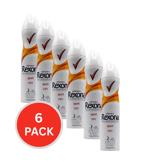 Rexona Antipersprant Women 48h Active Sport 145g / 250ml (6 Pack) Dry