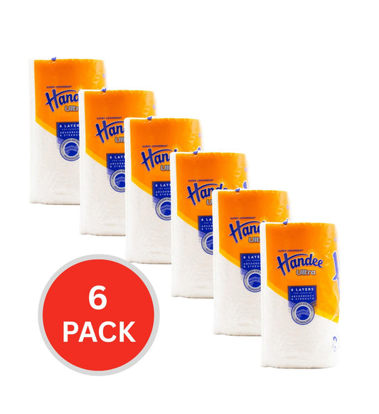 Handee Ultra Paper Towel White 60 Sheets Per Roll 22.5cm X 20.5cm 6 x 2Pk (12 Pack)