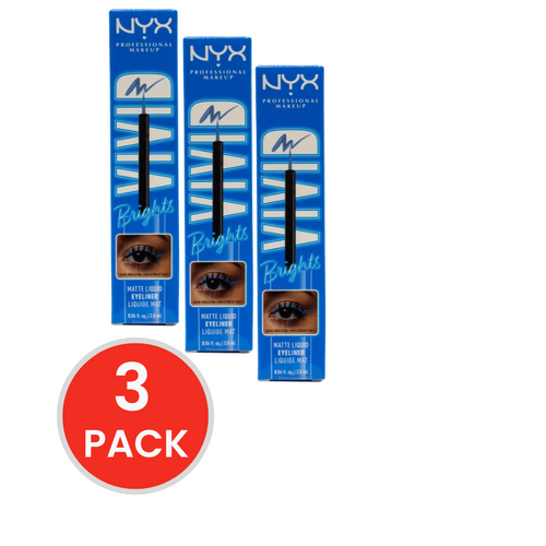 NYX 2ml EYELINER MATTE LIQUID VIVID BRIGHTS COBALT CRUSH (3 x Pack)