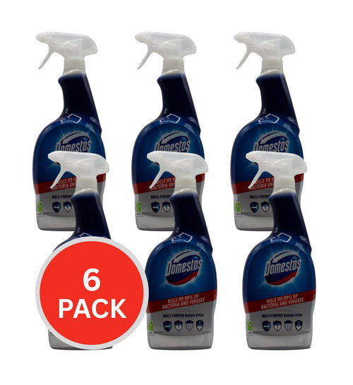 Domestos 700ml Multi Purpose Bleach Spray Kills 99.99% Of Bacteria And Viruses (6x Pack)