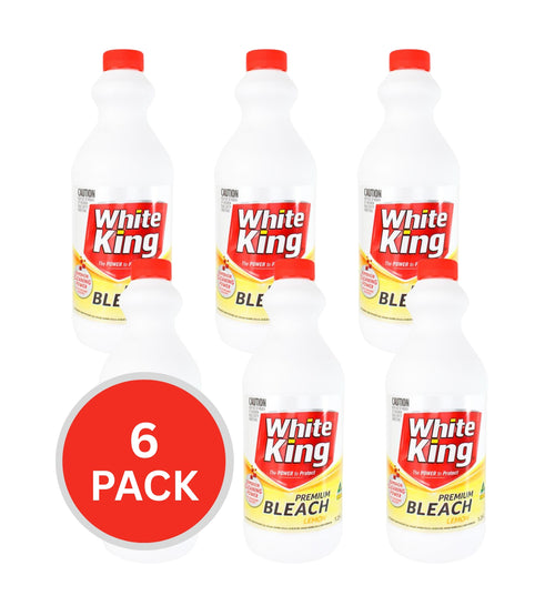 White King 1.25l Premium Liquid Bleach Lemon (6x Pack)