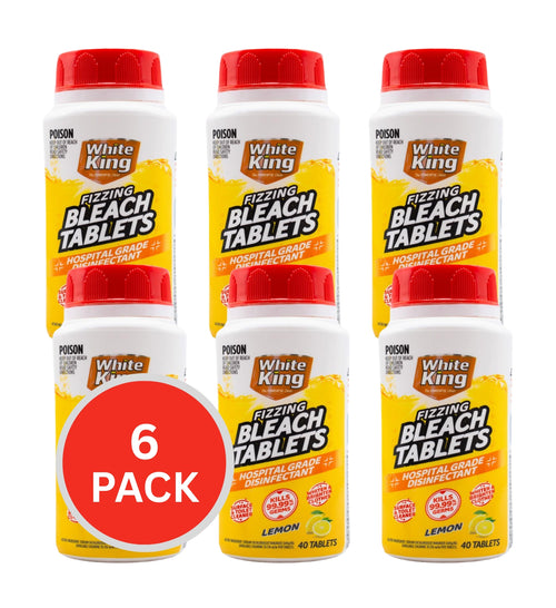 White King Fizzing Bleach Tablets Lemon 6 x 40Pk (240 Tablets)