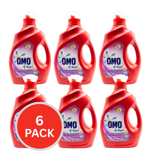Omo Comfort Auto Laundry Liquid Detergent Lavender Front + Top Loader 1936ml (6 Pack)