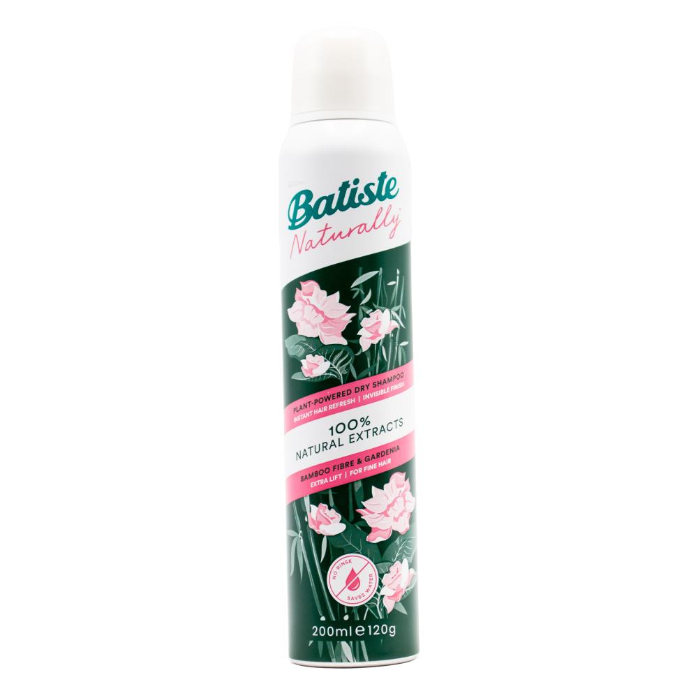 Batiste 200ml / 120g Dry Shampoo 100% Natural Extract Bamboo Fibre And Gardenia (6x Pack)