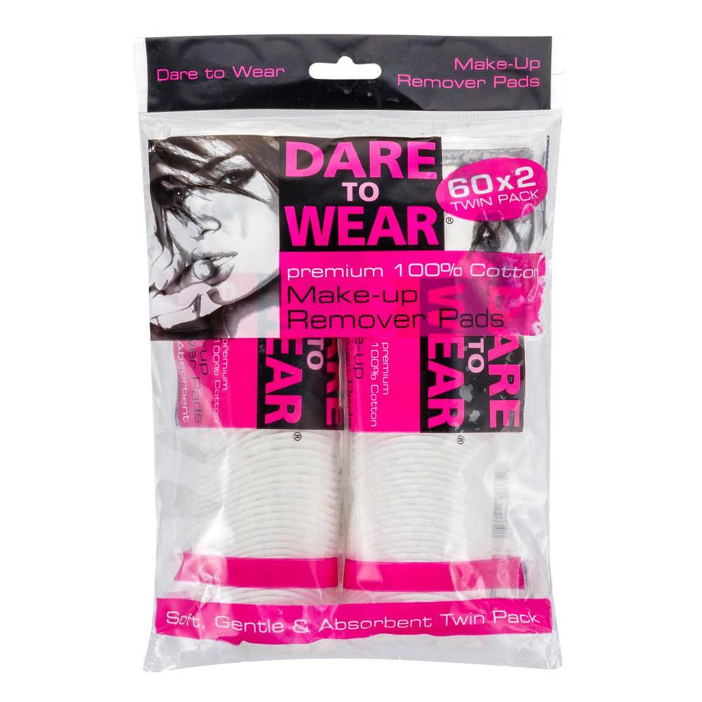 Dare To Wear Pk2 X 60 Make-up Remover Pads Premium 100% Cotton (48x Pack)
