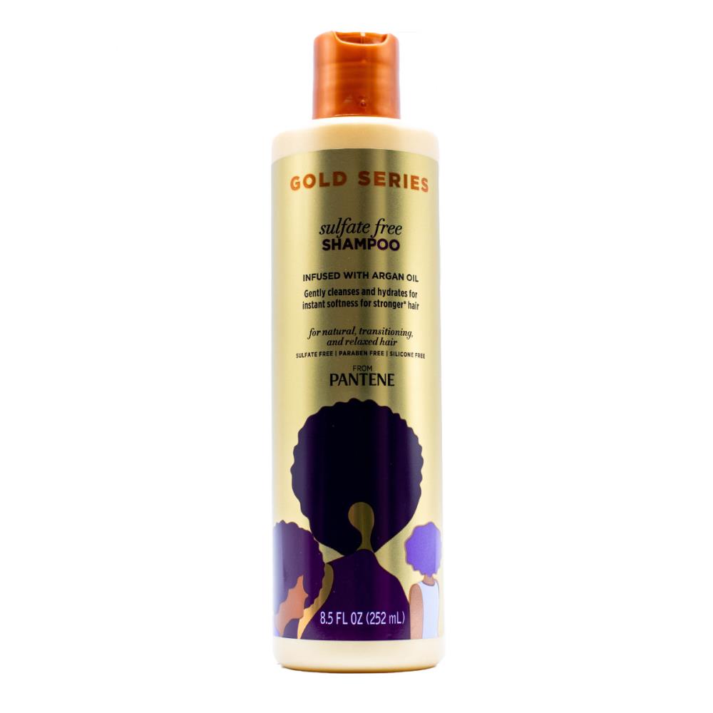 Pantene 252ml Shampoo Gold Series Sulfate Free Infused With Argan Oil (4x Pack)