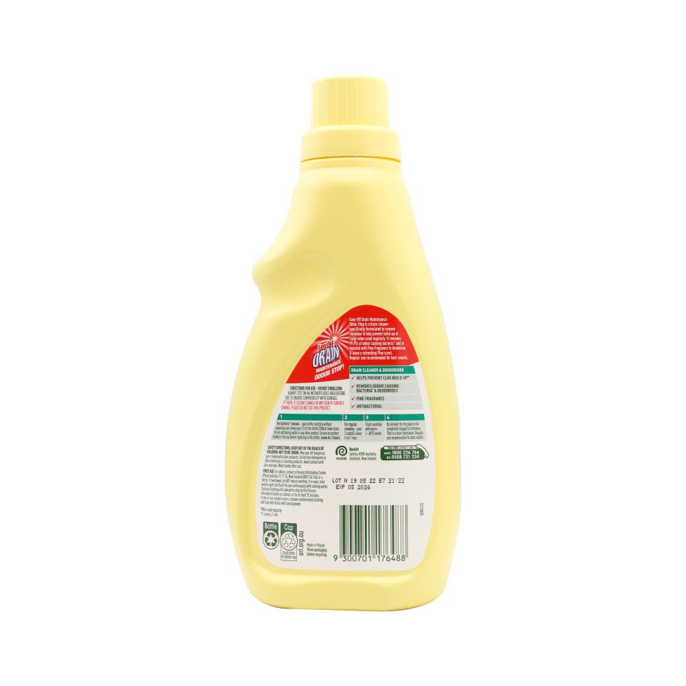 Easy off drain 750ml maintenance odour stop (3 pack)