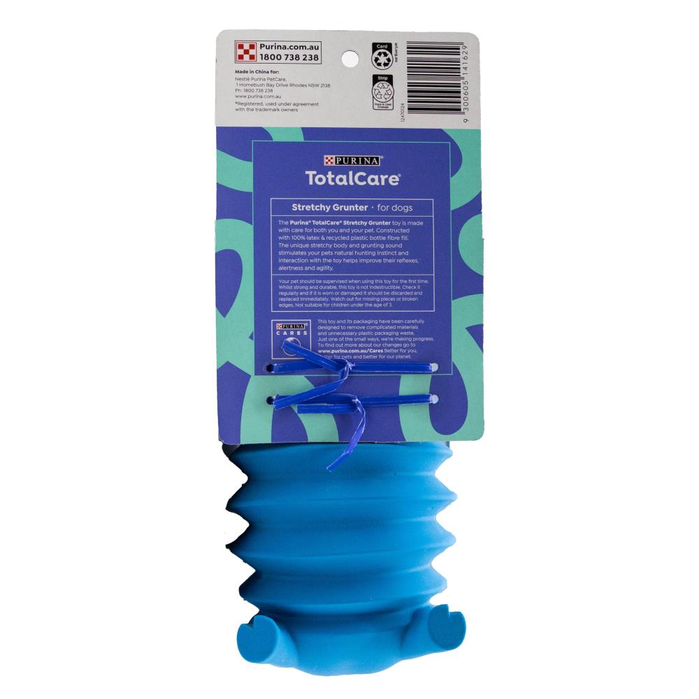 Purina Stretchy Grunter Dog Toy Total Care Assorted Colours (6 Pack)