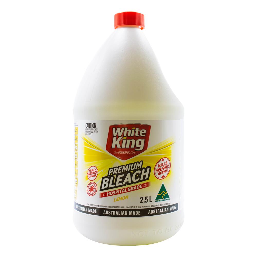 WHITE KING PREMIUM LIQUID BLEACH LEMON 2.5L (4x Pack)