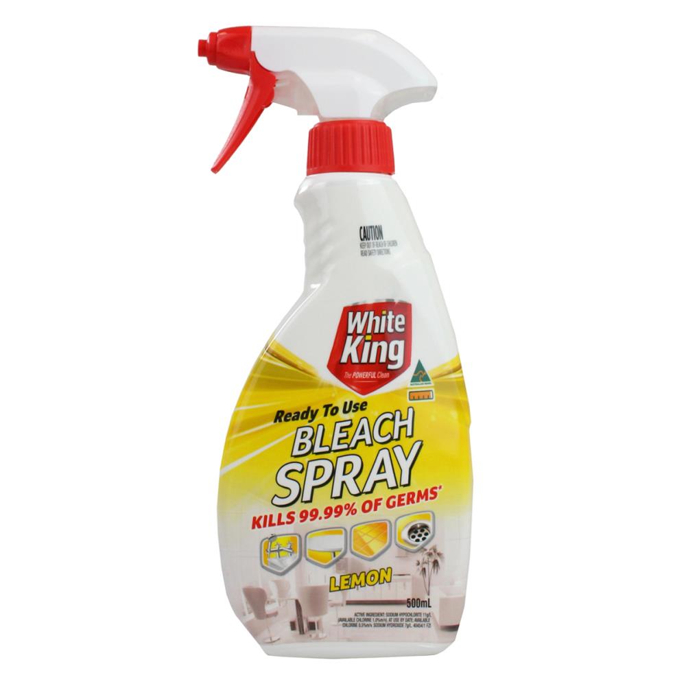 WHITE KING BLEACH SPRAY LEMON 500ml (6x Pack)