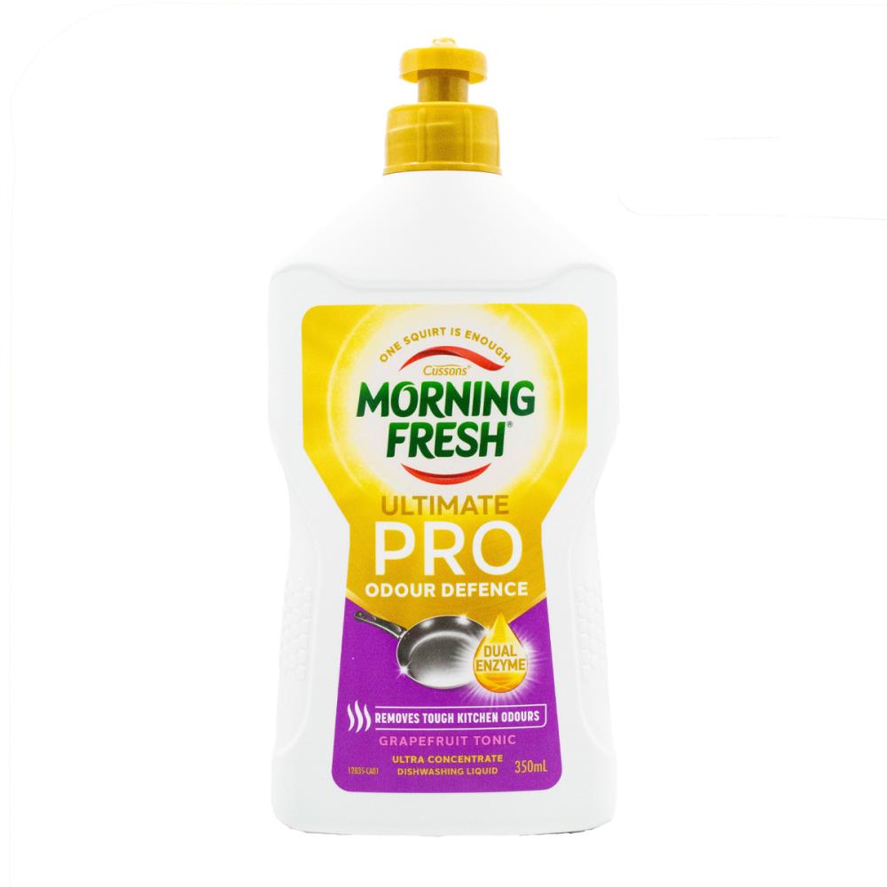 MORNING FRESH 350mL DISHWASHING LIQUID ULTIMATE PRO ODOUR DEFENCE ULTRA CONCENTRATE GRAPEFRUIT TONIC (12x Pack)