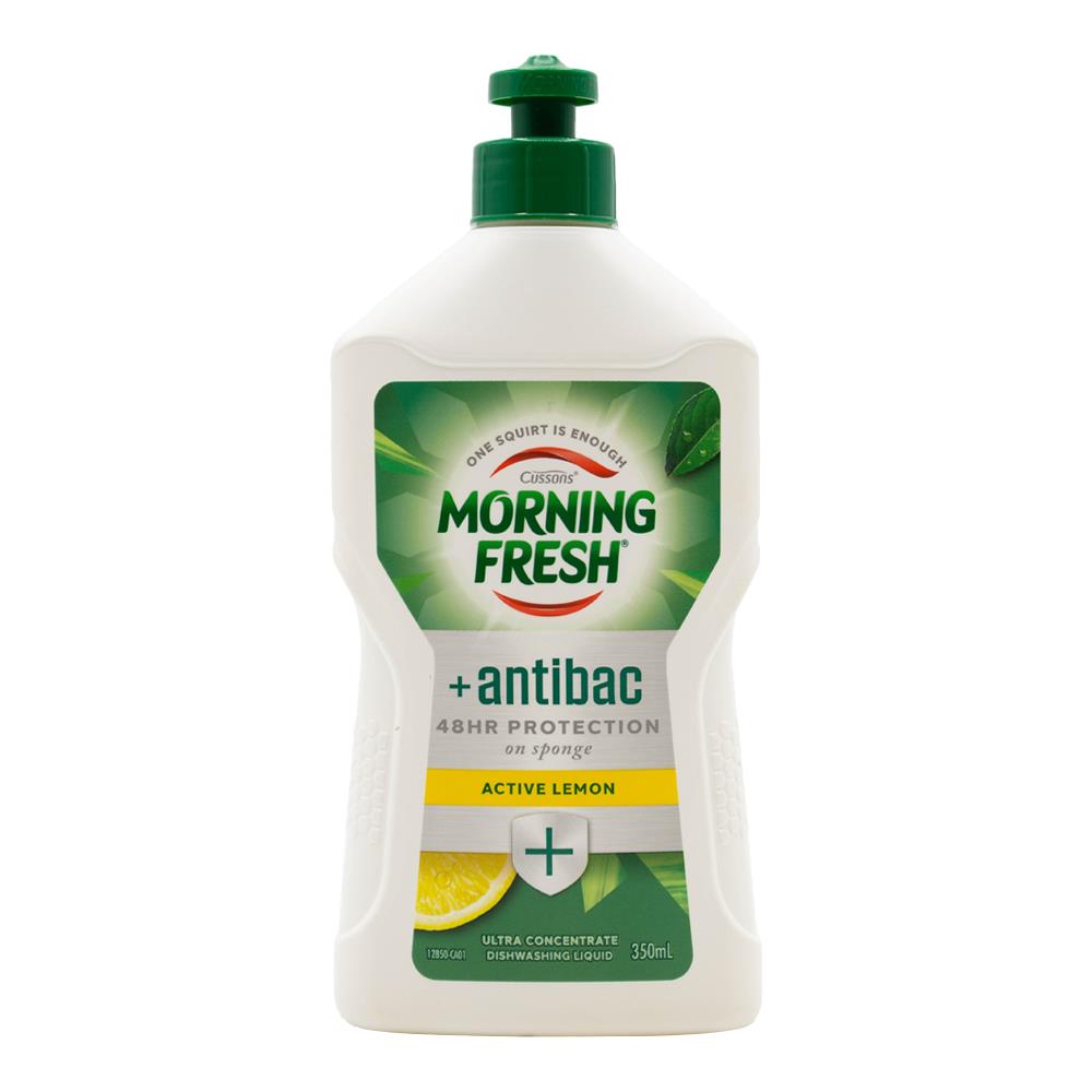 Morning Fresh 350ml Dishwashing Liquid Antibac 48 Hour Protection Active Lemon (12x Pack)