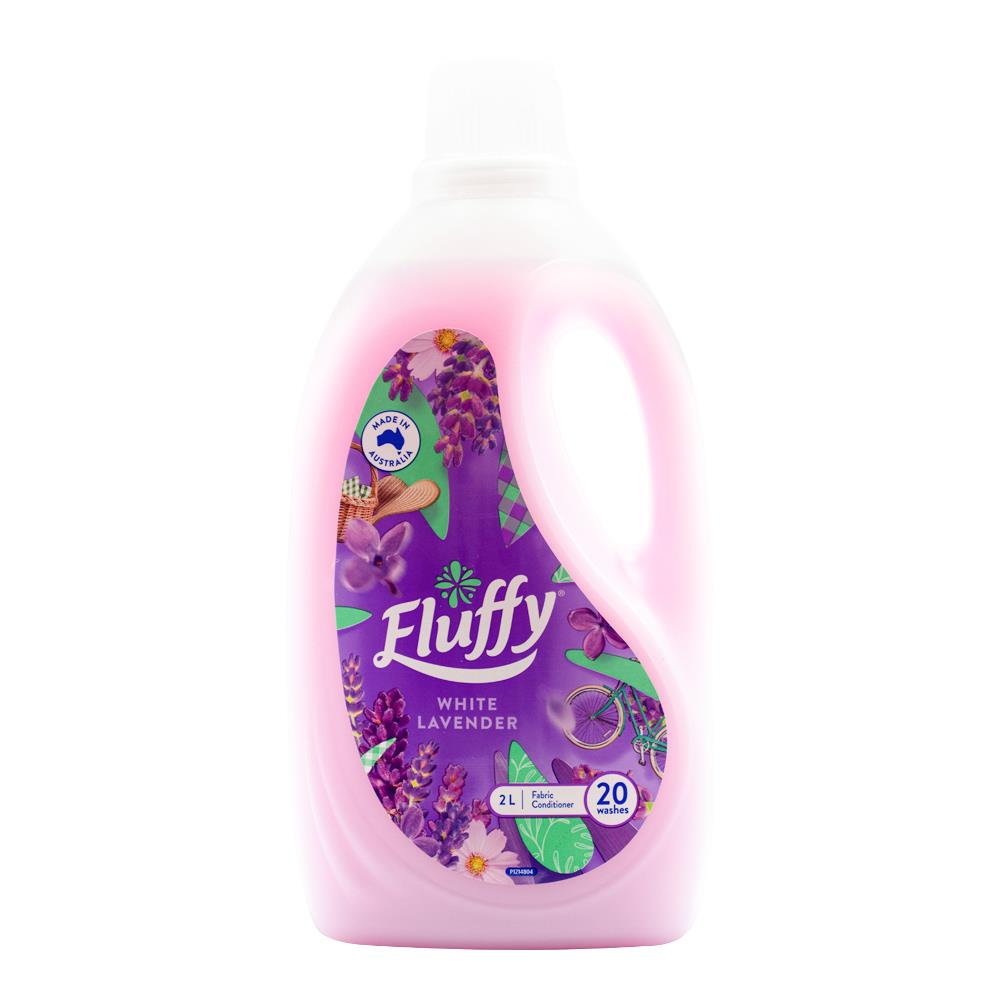 Fluffy Fabric Conditioner White Lavender Ready To Use 2L (6 Pack)