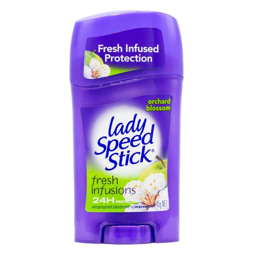 MENNEN 45g LADY SPEED STICK 24H PROTECTION FRESH INFUSIONS ORCHARD BLOSSOM (6x Pack)