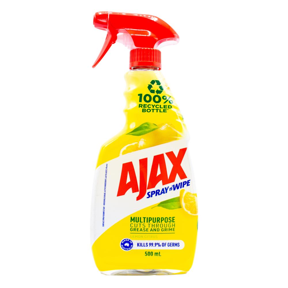 Ajax 500ml Spray N Wipe Trigger Multi Purpose Lemon Citrus ( 8x Pack)
