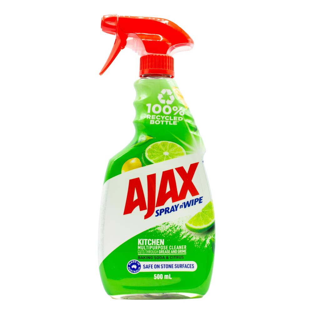 Ajax 500ml Spray N Wipe Trigger Kitchen Multi-purpose Baking Soda (8x Pack)