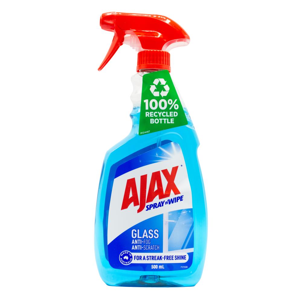 Ajax 500ml Spray N Wipe Trigger Glass Cleaner (8x Pack)