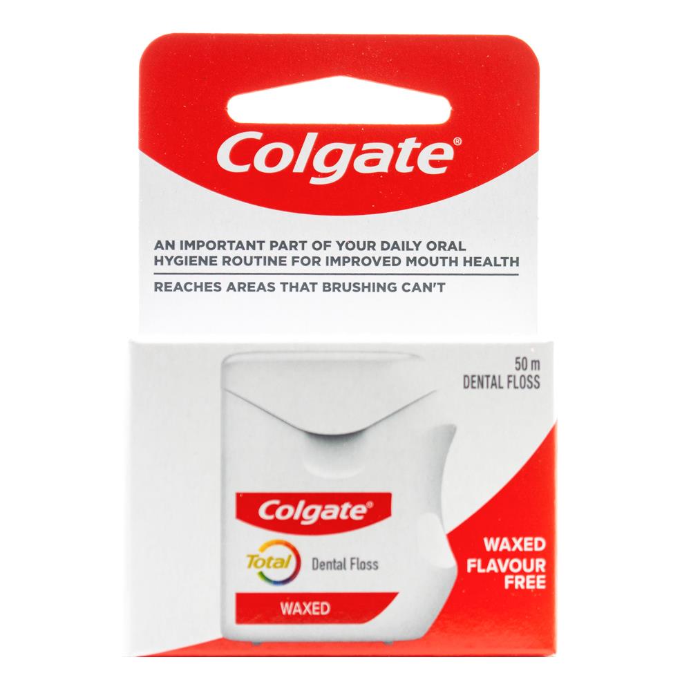 Colgate 50m Dental Floss Waxed Flavour Free (6x Pack)