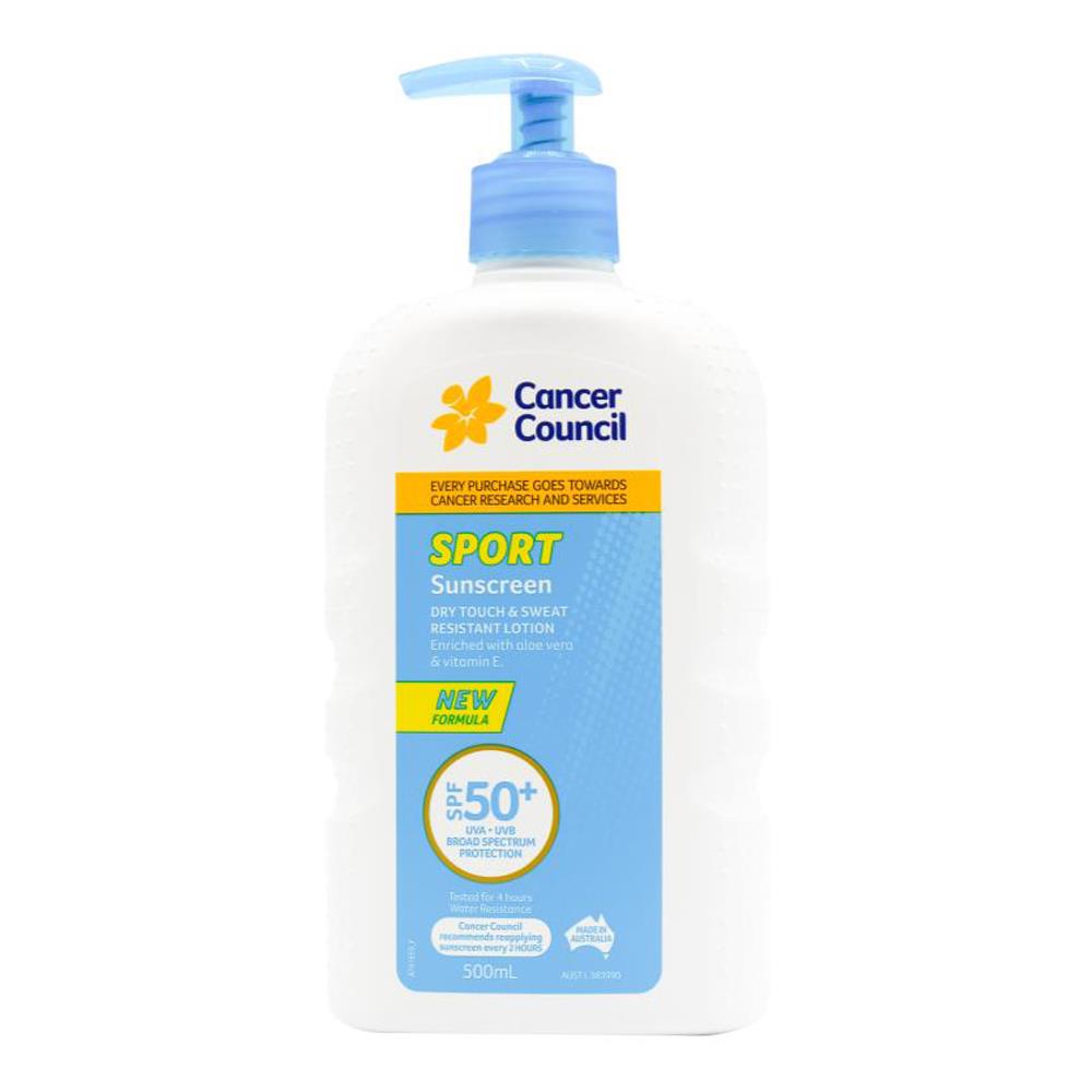 Cancer Council Sunscreen Sport Spf 50+ Pump 500ml (3 Pack)
