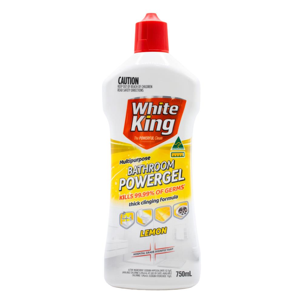 White King Power Clean Bathroom Gel Lemon 750ml (6 Pack)
