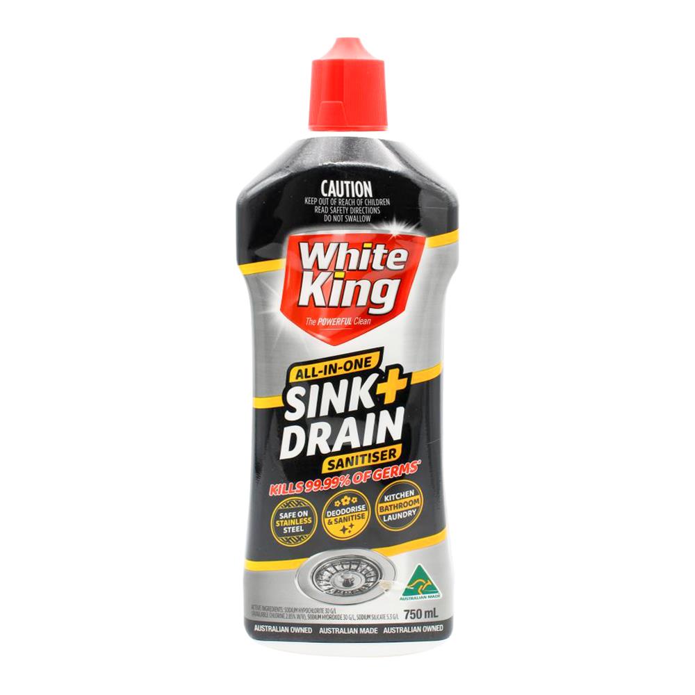 WHITE KING SINK + DRAIN SANITISER 750ml (6x Pack)