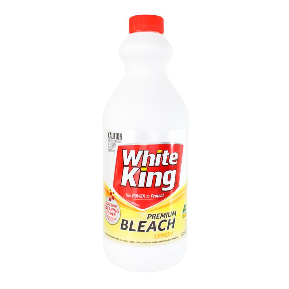 White King 1.25l Premium Liquid Bleach Lemon (6x Pack)
