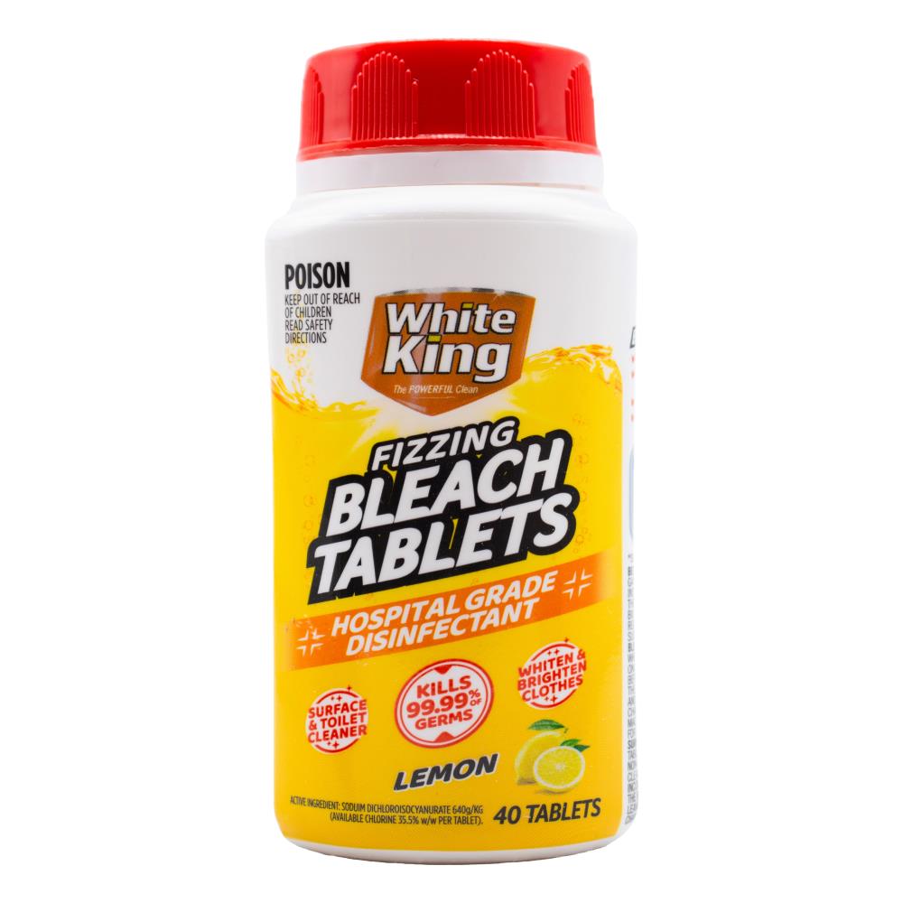 White King Fizzing Bleach Tablets Lemon 6 x 40Pk (240 Tablets)