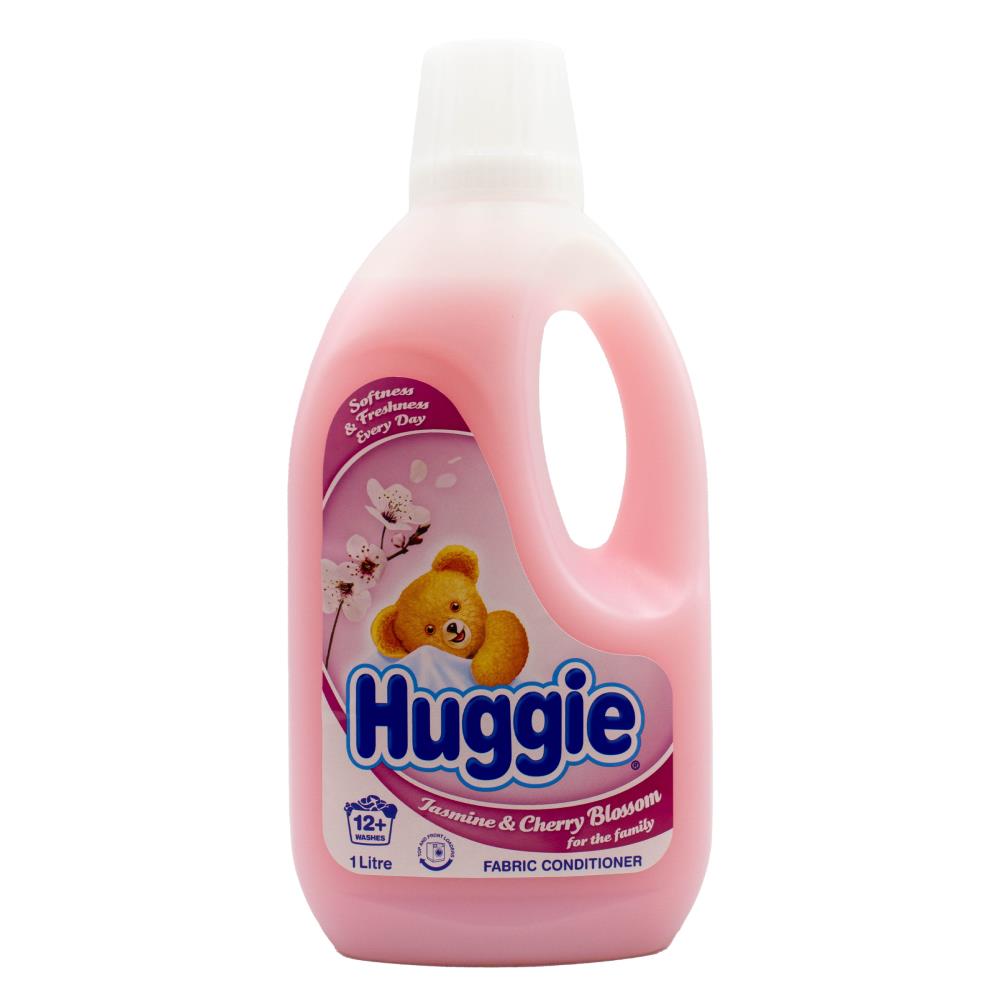 HUGGIE 1l FABRIC CONDITIONER JASMINE AND CHERRY BLOSSOM (6x Pack)