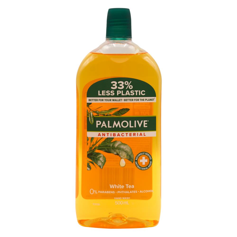 Palmolive White Tea Handwash Refill Anti Bacterial Kills Germs 500ml (6 Pack)