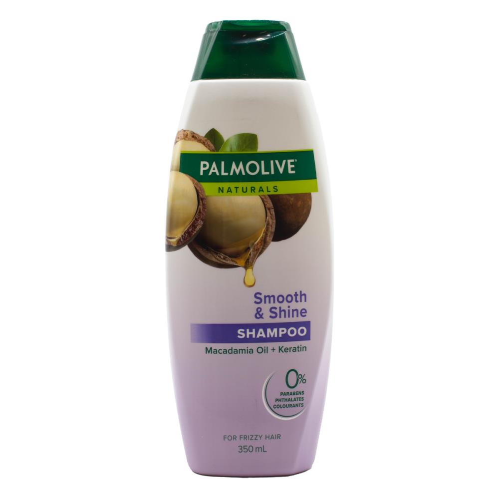 4x Palmolive Shampoo Smooth & Shine Macadamia Oil & Keratin 350ml (4 Pack)