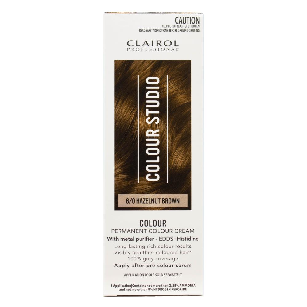 Clairol Professional Permanent Hair Cream Colour Studio 6/0 Hazelnut Brown (3x Pack)