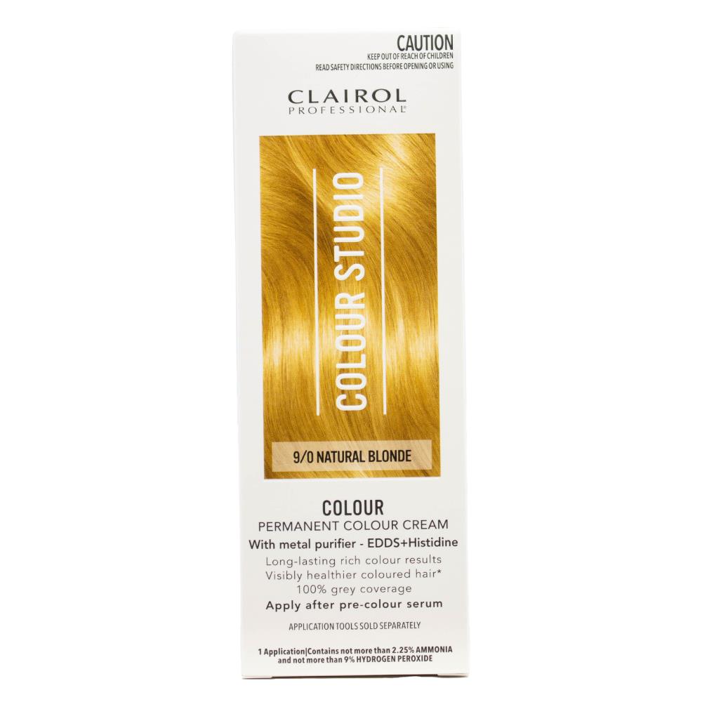 Clairol Professional Permanent Hair Cream Colour Studio 9/0 Natural Blonde (3x Pack)